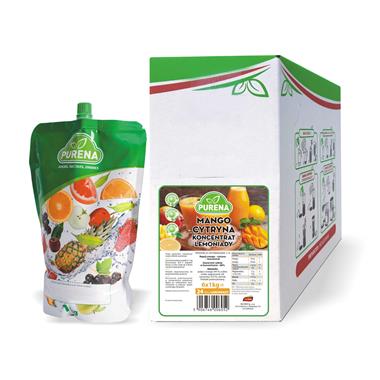 Koncentrat lemoniady mango-cytryna 1kg (6x1kg) - Purena